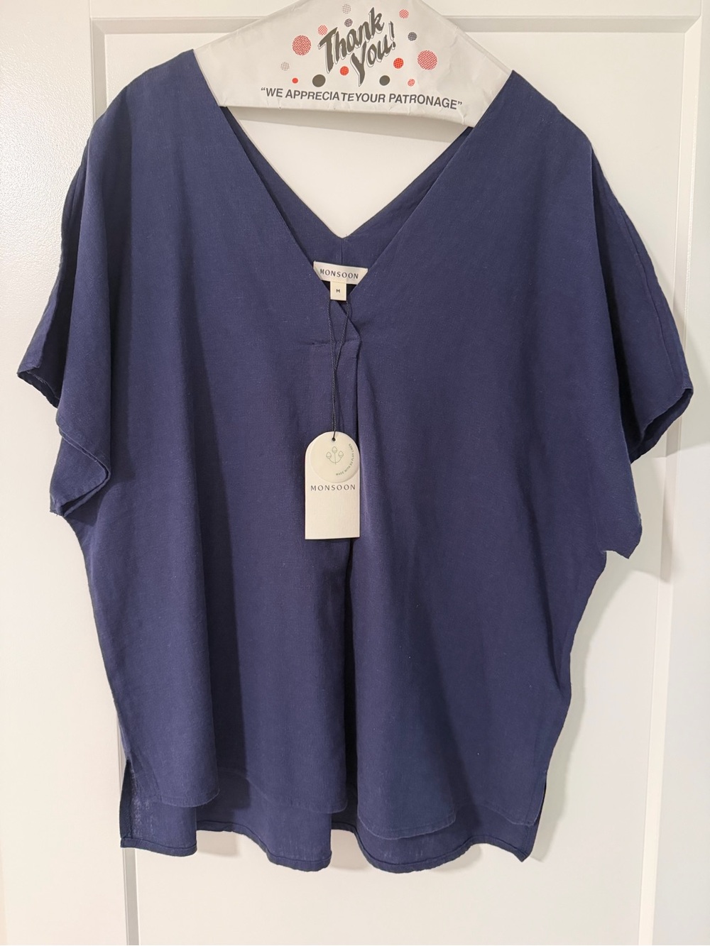 Monsoon Navy V-Neck Relaxed Tunic Top